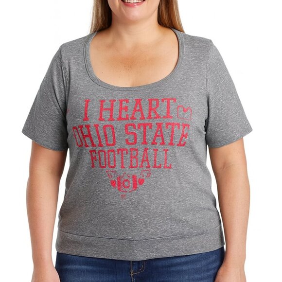 Ohio State Football “I Heart Ohio State” Varsity Tee — Women’s Large - Picture 1 of 10